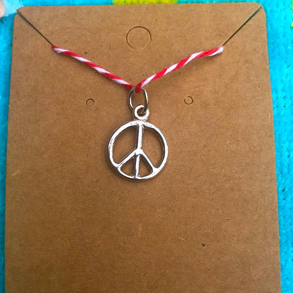 Peace Sign Pendant/Charm - Sterling Silver